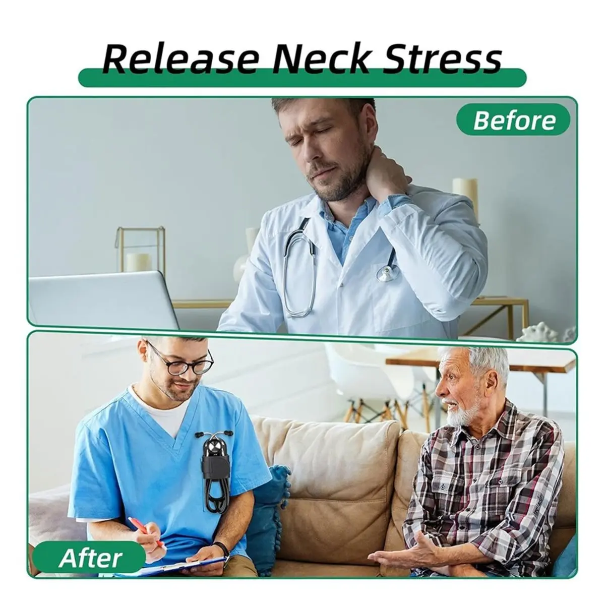 A368K Stethoscope Holder Hip Clip, Stethoscope Accessories, for Scrubs, White Coats, Belts - Essential for Doctors SUMMER