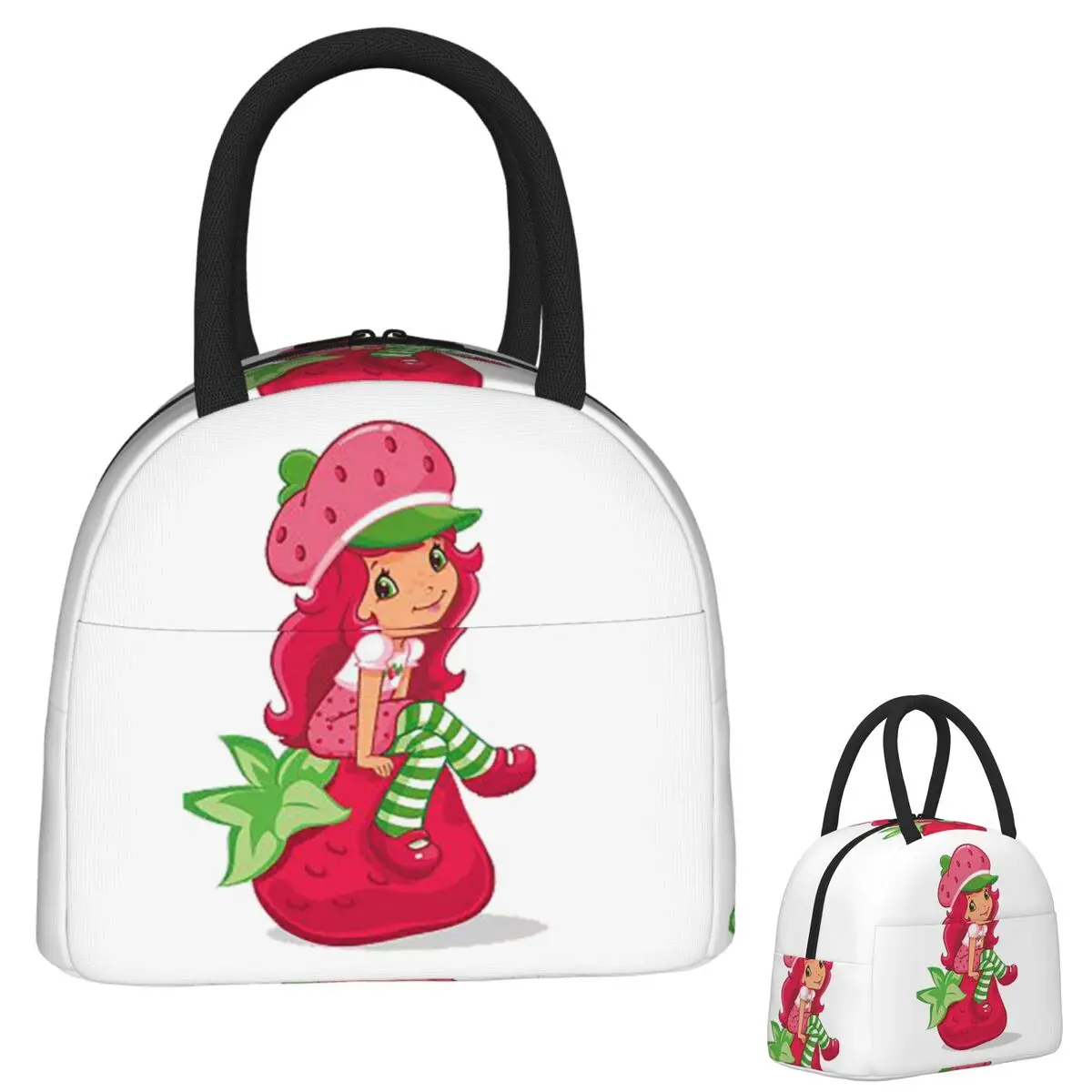 

Клубничный песочный торт для девочек, изолированная сумка для обеда с героями мультфильмов аниме для женщин и детей, портативные коробки для еды, термосумка для обеда