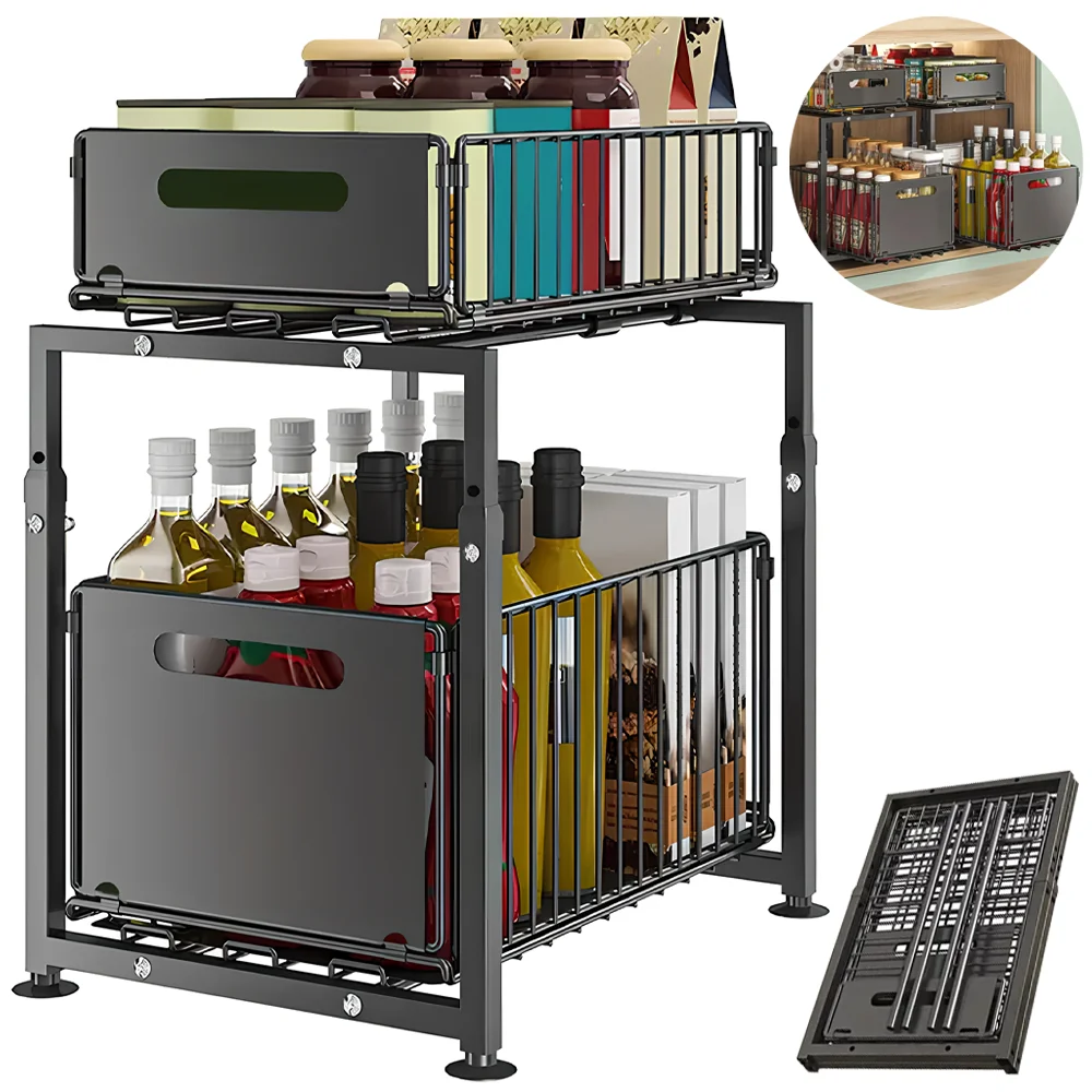 Adjustable Kitchen Slide Out Storage Rack