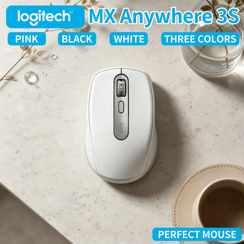 Wireless MX Anywhere 3S - 8K DPI, MagSpeed Scroll, Anti-Slip, Perfect for Sports Gear Design Creative Studio & Task