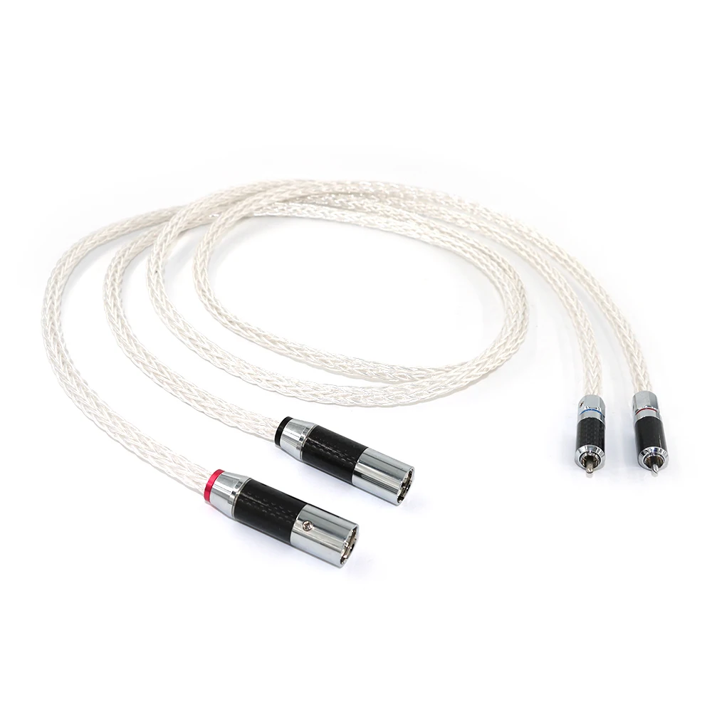 Coppia di interconnessioni audio Pro: OFC rivestito in argento con doppia terra e alloggiamento in fibra di carbonio ​