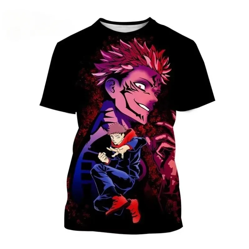 

Summer Fashion Jujutsu Kaisen 3D Print T Shirt Casual Oversized T-shirt Personality Harajuku Street Round Neck Short Sleeve Tops