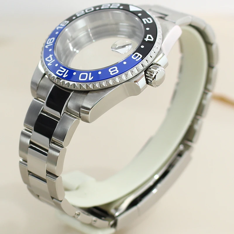 

40mm GMT Watch Case 316L Stainless Steel Dual Color Bezel For Seiko NH35 NH36 NH38/34 Miyota 8215 ETA 2824 Movement 28.5mm Dial