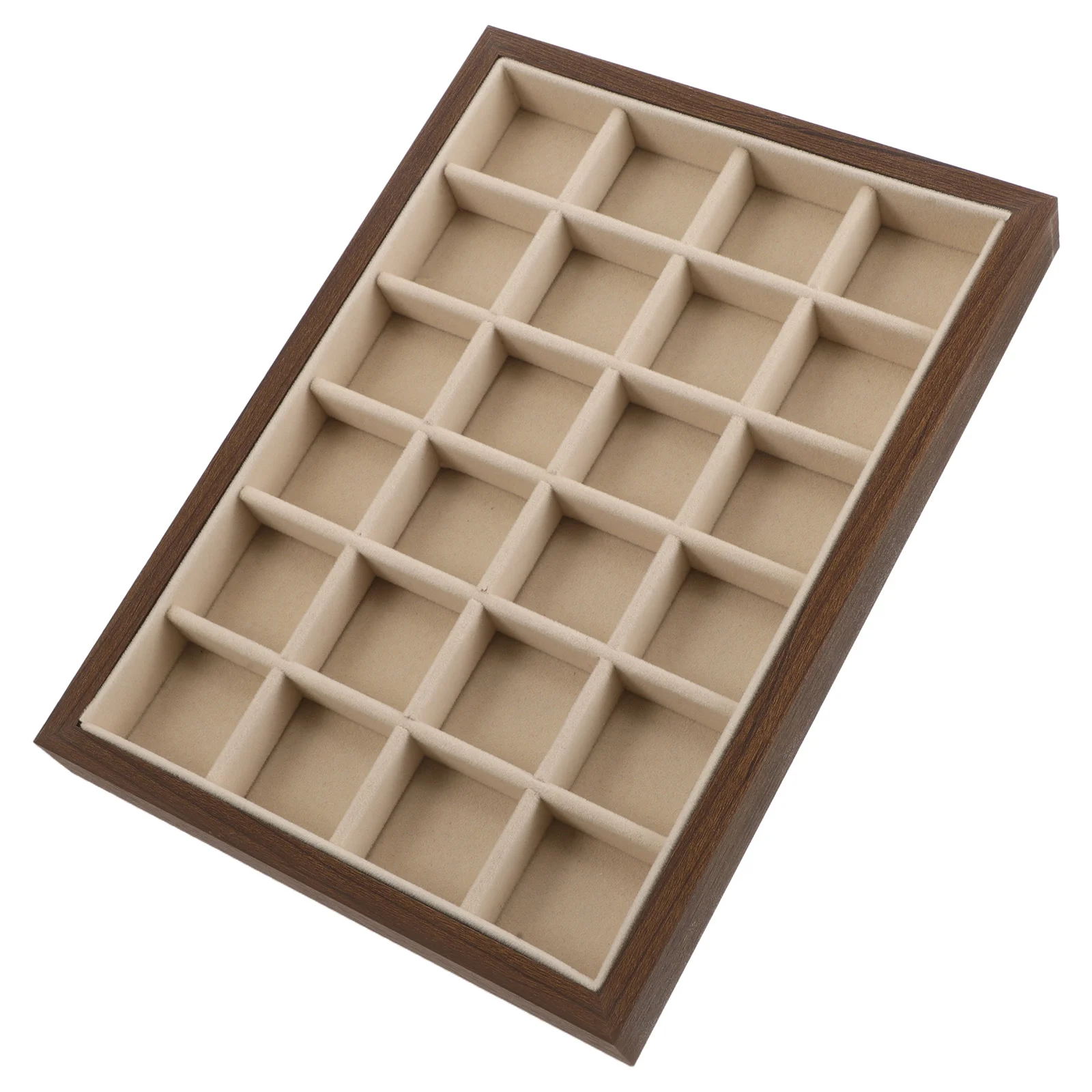 

Earrings Holder Grid Showcase Organizer Display Storage Trays Necklace Bracelet Walnut Wood Jewelry Tray Vintage Jewelry Dish