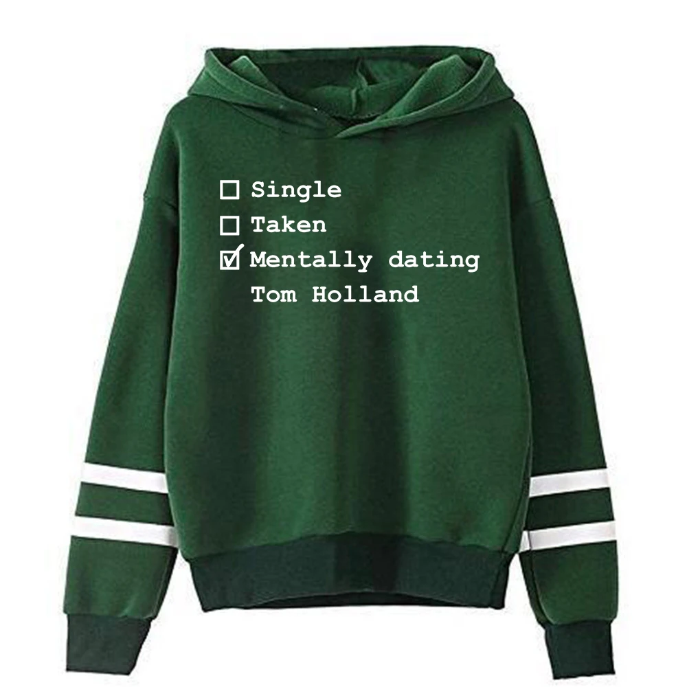 Tom Holland Mentally Dating Hoodie Pocketless Parallel Bars Sleeve Streetwear Women Men Sweatshirt 2023 Fashion Clothes