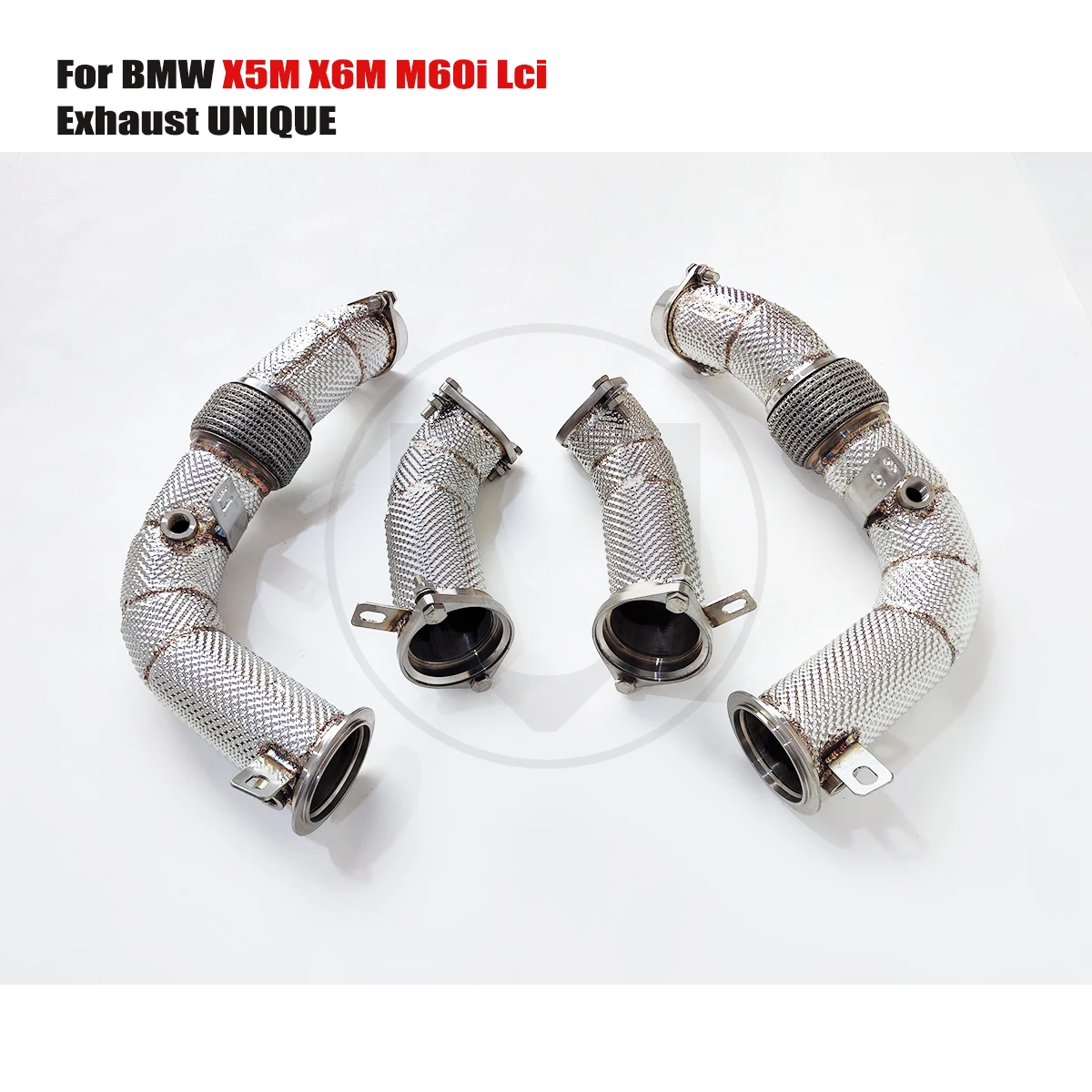 UNIQUE Enhanced Soound Downpipe forBMW X5M X6M 4.4T Lci 2024 SS304 Exhaust Downpipe Header