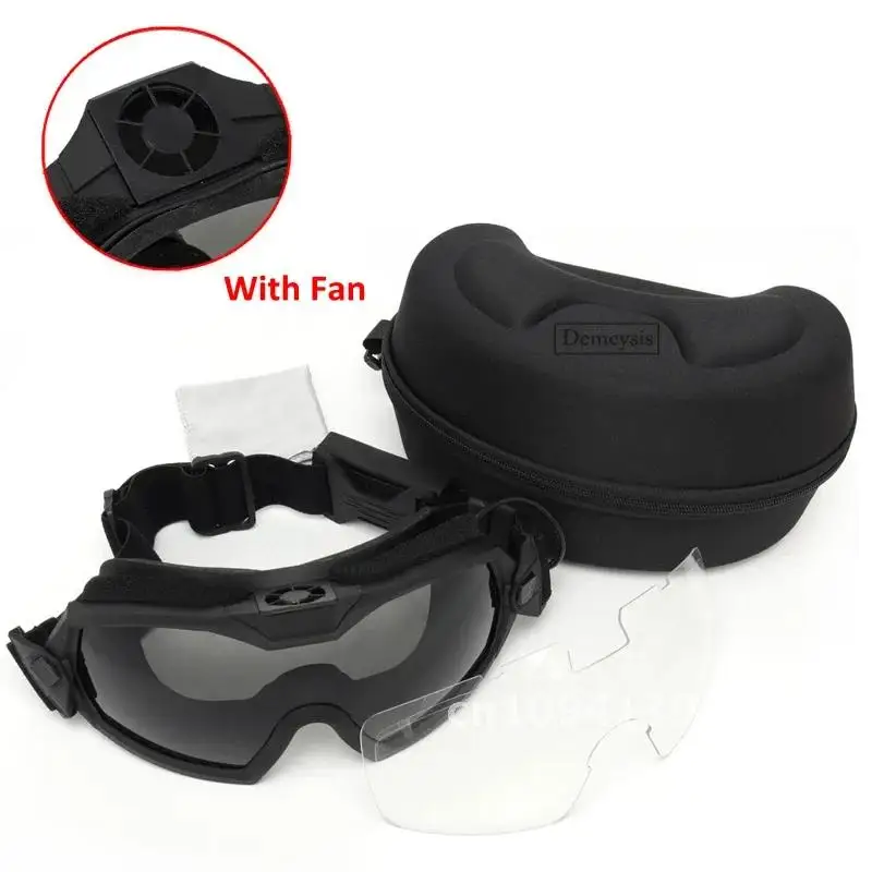 

Tactical Goggles with Fan Anti-fog Airsoftsport Paintball Hiking Protection Eye Glasses Eyewear Safety Outdoor