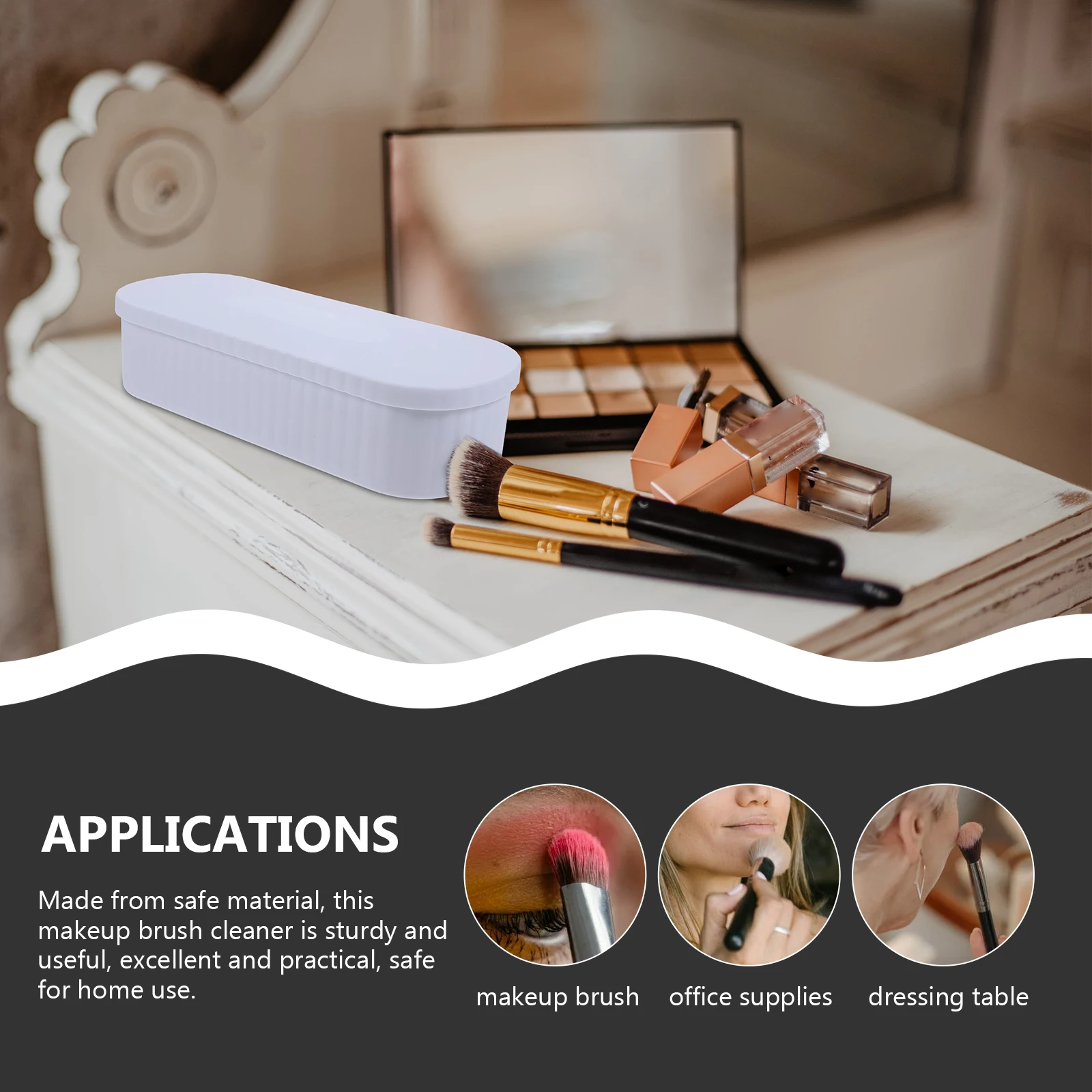 

Makeup Brush Cleaning Box Compact Portable Makeup Tool Cleaner Storage Holder Small for Travel Home Cleaner Container