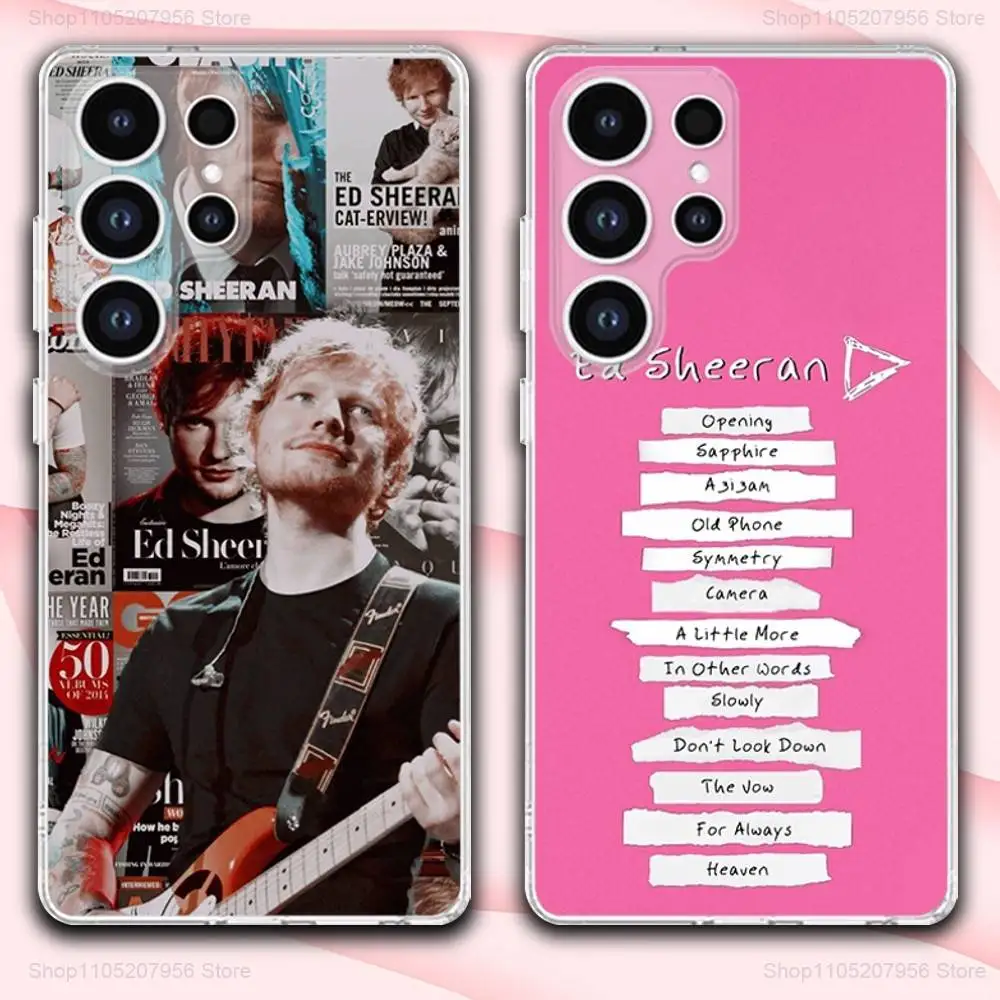 

E-Ed S-Sheerans Singer Play Phone Case For Samsung A30,71,51,S9,10,20,Ultra,FE,Lite,S25,24,22,23,21,PIus,Transparent, Silicone