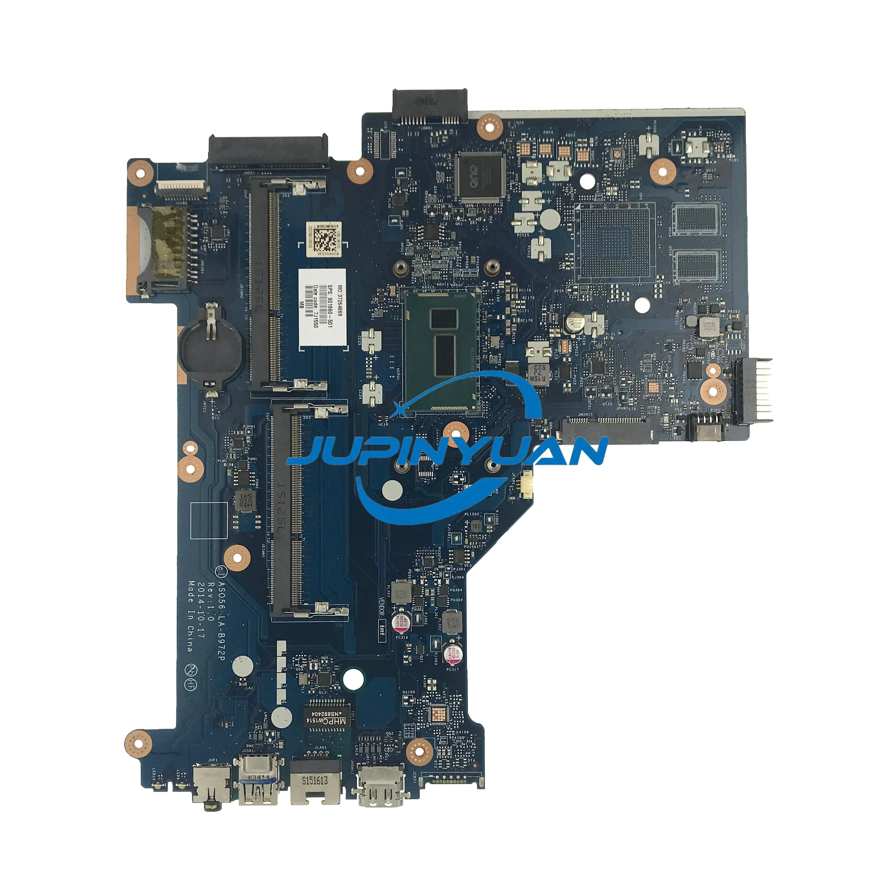 For HP Pavilion 15-R 15-G Laptop Motherboard 801860-001 801860-601 801859-501 LA-B972P With SR23Z I3-5010U DDR3 100% Test OK