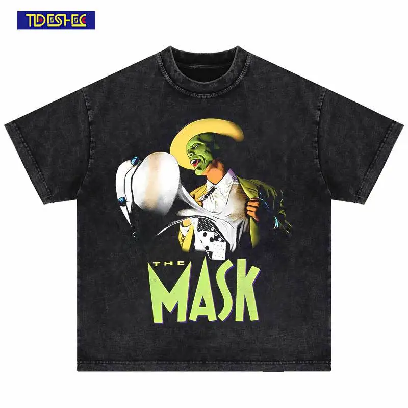 Hip Hop Oversized Men T-Shirt Punk Gothic Funny Portrait Graphic Printed Tshirt Loose Streetwear 2024 Harajuku Cotton TShirt Top