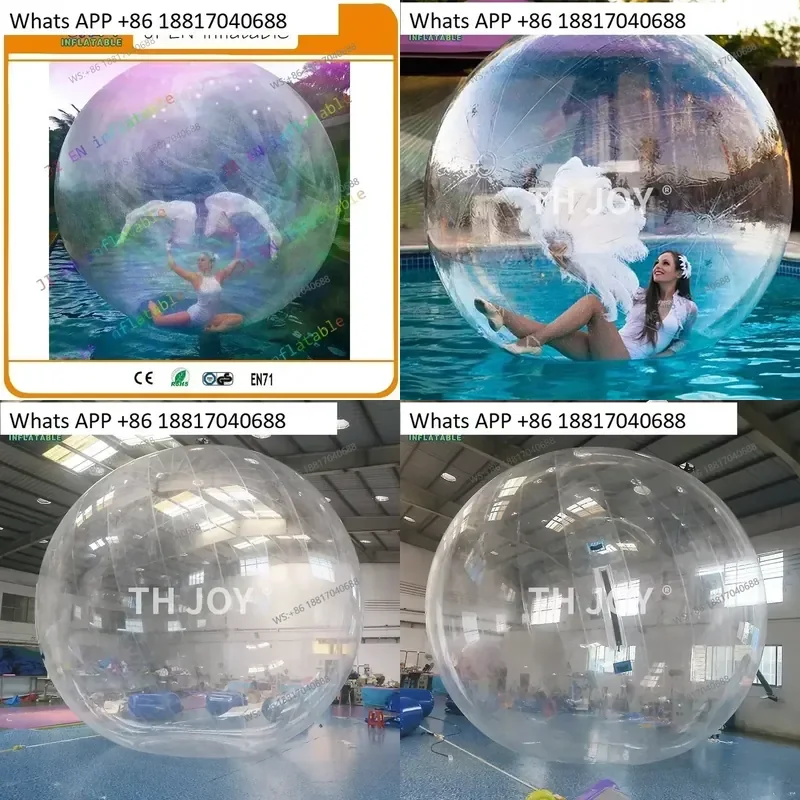 1PC for Giant 1.5m 2m 2.5m Dia Inflatable Water Walking Ball Sphere Dance Clear Transparent Globe Water Inflatable Toys