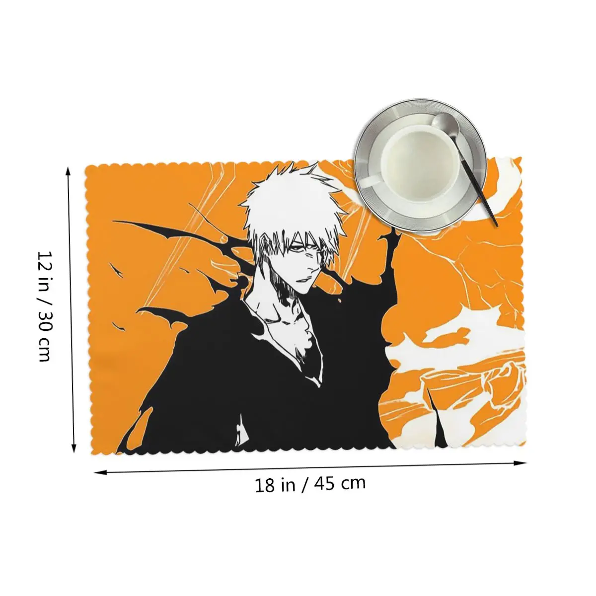 Orange Ichigo Kurosaki Anime Bleach Placemat Heat Resistant Plate Mat for Dining Table Bowl Coaster Home Decor Absorbent Mats