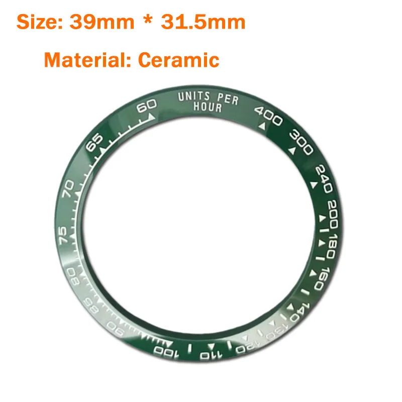 39mm * 31.5mm black green coffee Daytona bevelled ceramic bezel accessories for watch bezel