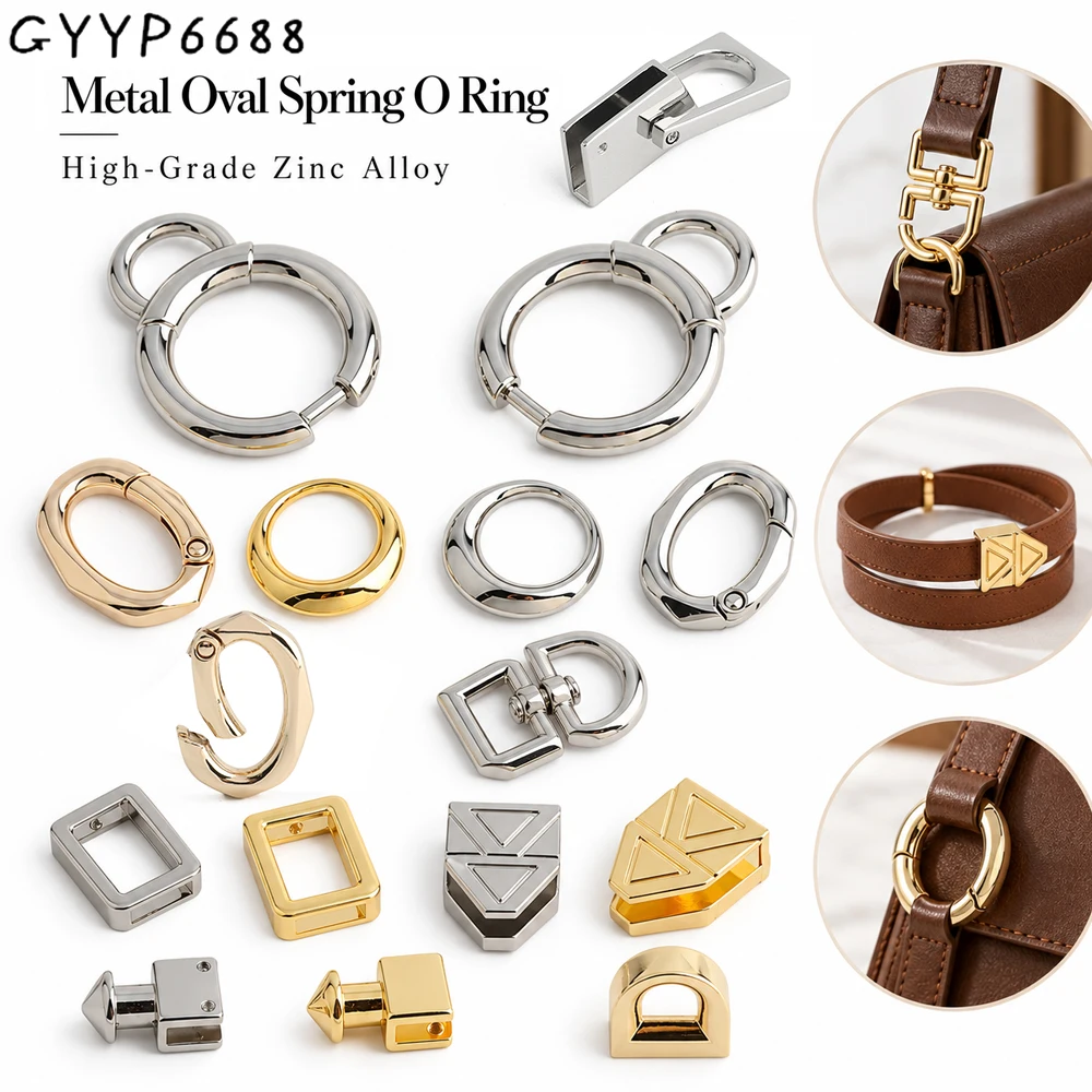 10/50/100PCS Metal Spring Ring Clasps Open Round Carabiner Keychain For DIY Bag Clips Hook Dog Chain Jewelry Buckles Accessories