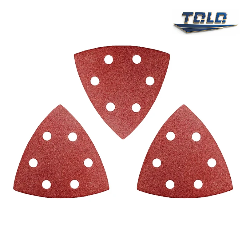 Triangular 6 Hole Sandpaper 90x90mm Polishing Abrasive Disc for Automobile Metal Wood Grinding Tools Accessories