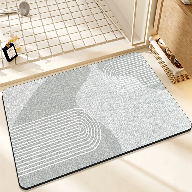 VIKAMA Simple Crystal Velvet Rug Korean-Style Modern, Easy To Clean Bathroom, Toilet, Entrance Door Mat, Home Decoration