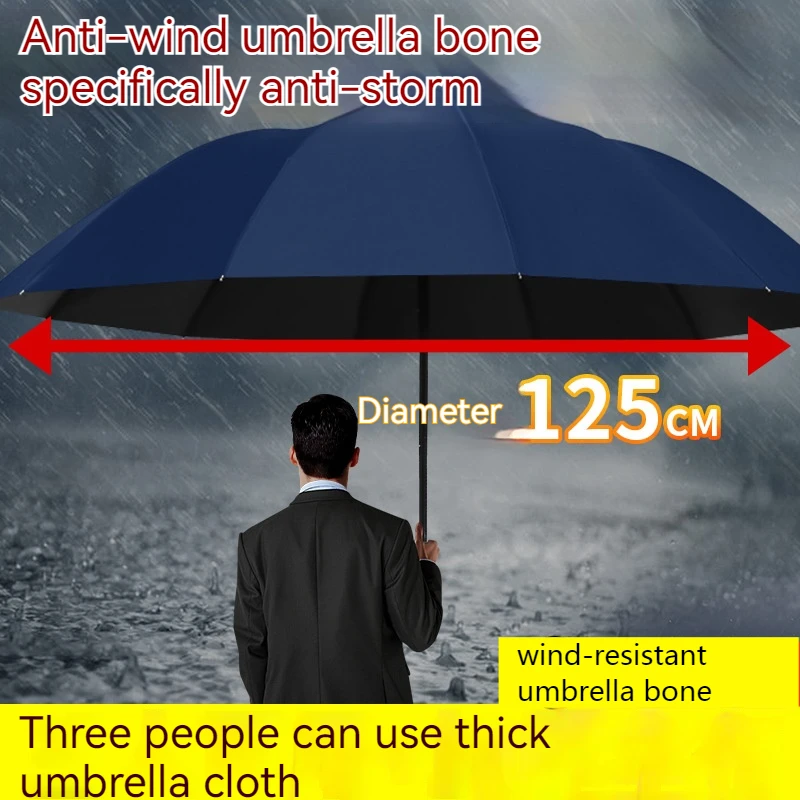 

125cm super 3-fold double Folding umbrella waterproof UMBRELLA WINDPROOF STRONG outdoor parasol uv outdoor travel