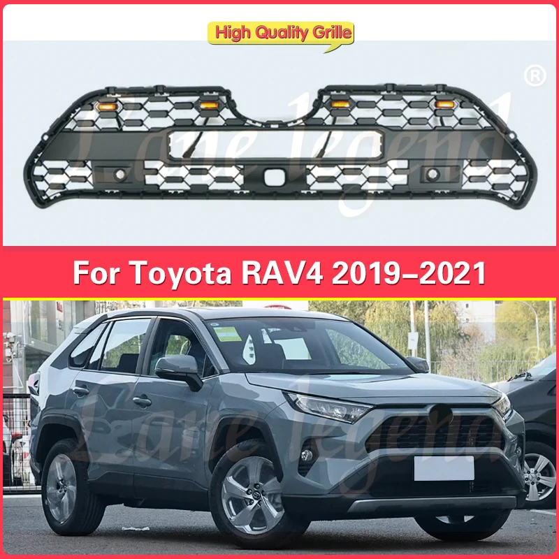 

For TOYOTA RAV4 2019 2020 2021 2022 grille adventure version TRD grill with modified front grille with lights Front bumper