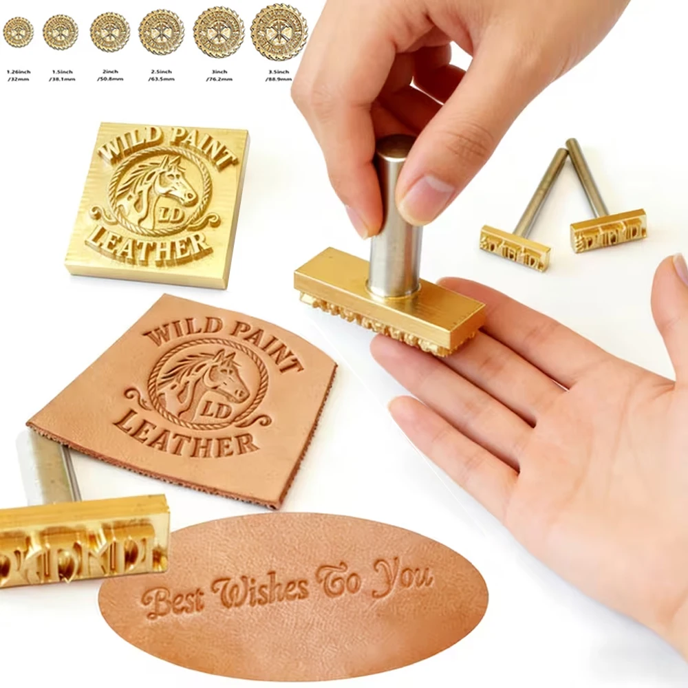 Personalized Leather Stamp LOGO Custom Brass Mould Hand Punching Leather Stamp Brand Working Carving Stamping Punches Tool Craft