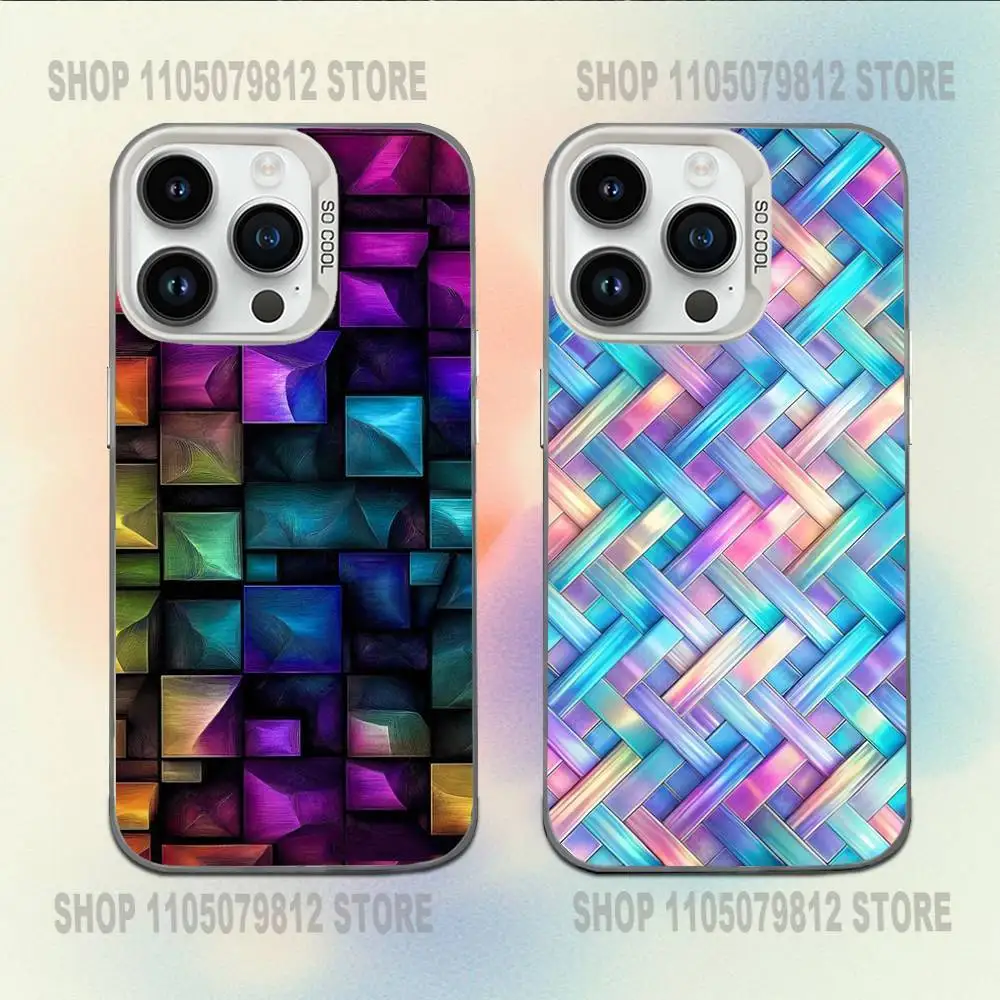 

Rainbow Holographic Iridescence Phone Case For iPhone 16,15,14,13,12,11,Mini,Pro,E,MAX White Candy Matte Shockproof Cover
