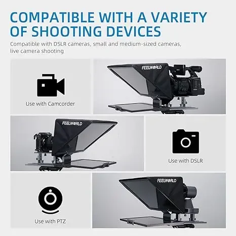 FEELWORLD TP16 16 بوصة ملقن قابل للطي يدعم ما يصل إلى 16 "الكمبيوتر اللوحي الأفقي العمودي Prompting APP التحكم عن بعد حمل