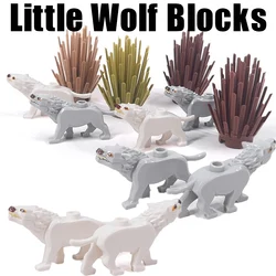 MOC Animal Little Wolf Building Blocks Street View Farm Pasture Zoo Beast Garden Medieval DIY Accessories Bricks Halloween Toys