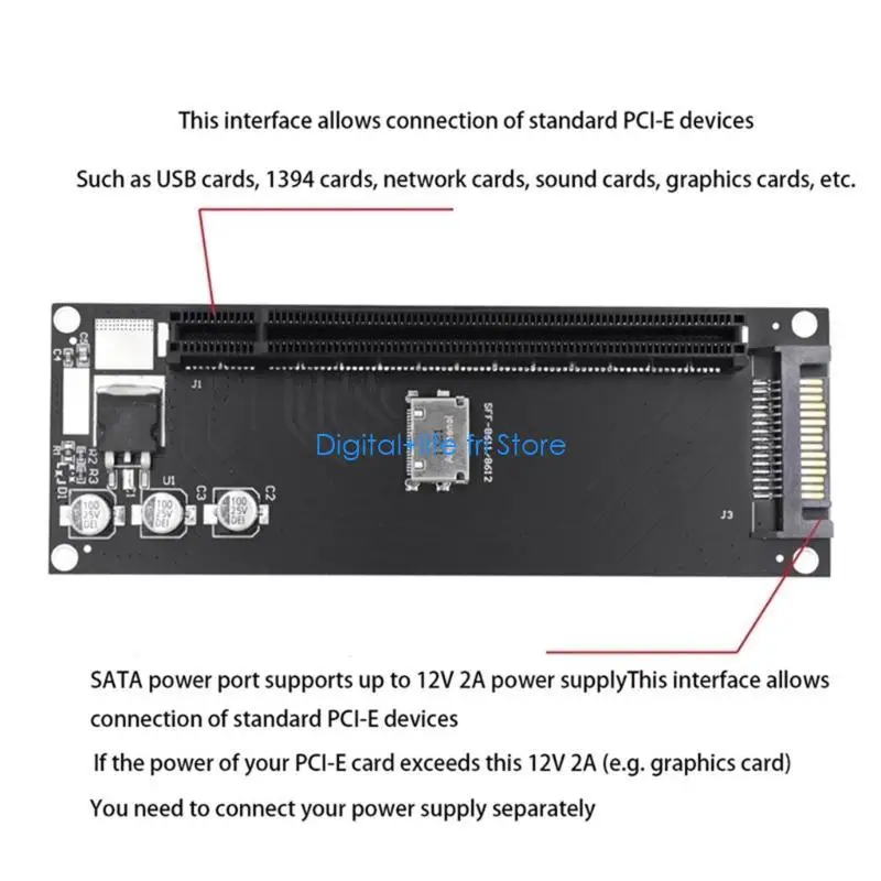 E06D SFF-8611 to PCIe X16 Slot Adapter PCI-e Expansion Card for Graphics Card
