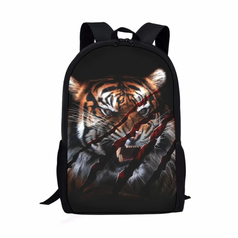 Tiger Animals Pattern Print Boys Girls Backpack Teenager Laptop Bag Students School Bag Daily Casual Backpack Travel Rucksacks