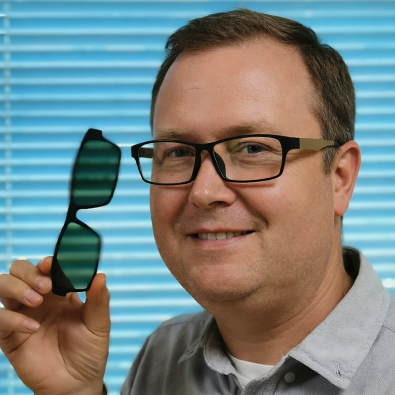 

Men's Clip-On Polarized Myopia ULTEM Optical Prescription Glasses Big Size Rectangle with Magnetic Sunglasses 018