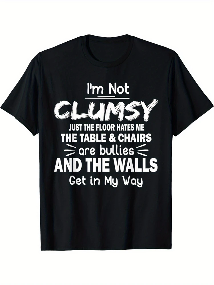 I'm Not Clumsy Graphic design-100% cotton summer O-neck short sleeve casual printed men's T-shirt.