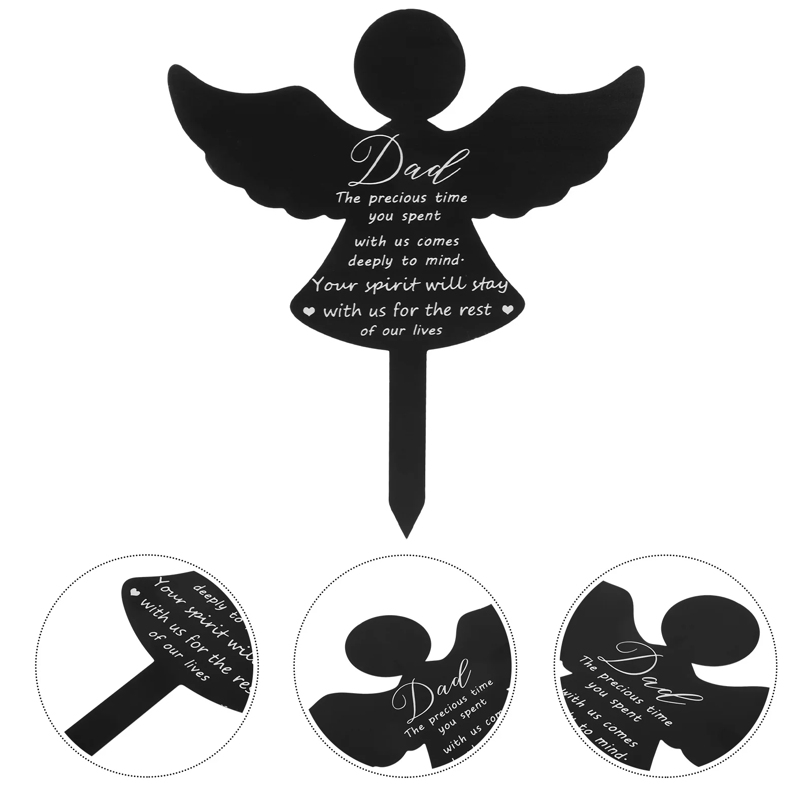 

Angel Cemetery Acrylic Memorial Stake Yard Grave Marker Cemetery Decor for Father Durable Ground Stake Grave Garden Yard Signs