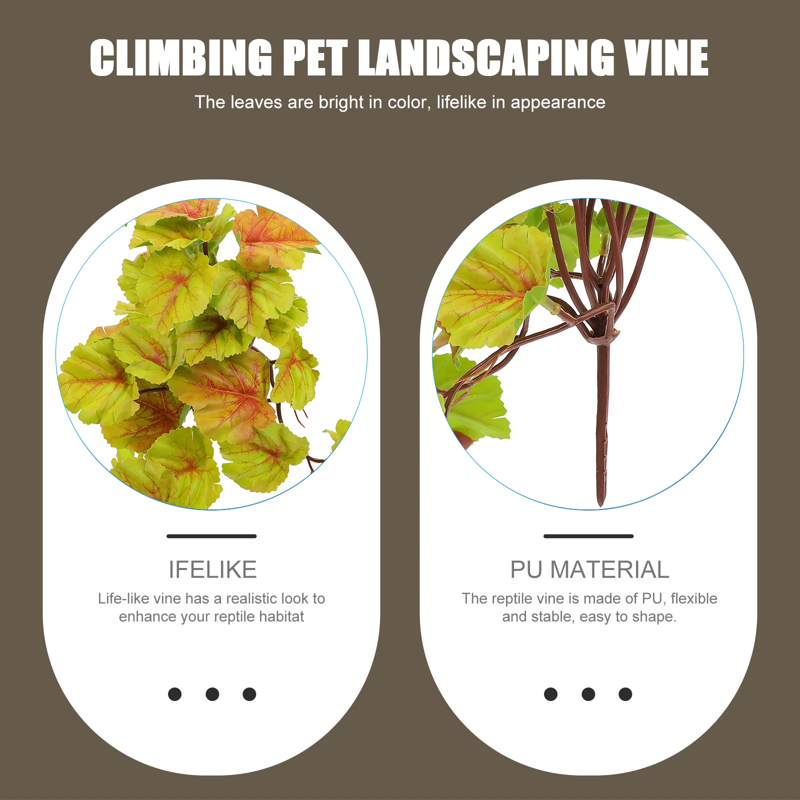 

2pcs Artificial Plant Decoration for Reptile Case Simulated Plants Landscape Supplies Easy Clean Durable Plastic Pet Supplies