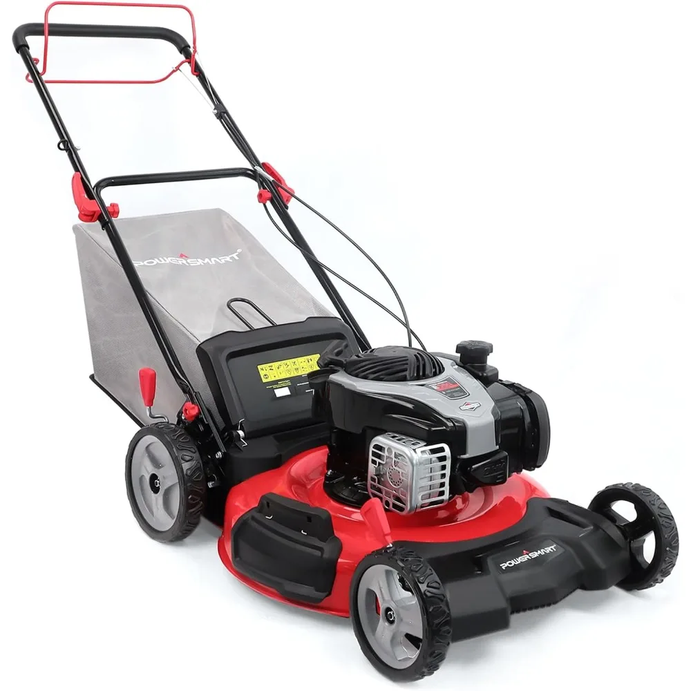 22-inch 3-in-1 Self Propelled Gas Lawn Mower with 140-cc Briggs and Stratton E550 Engine, 6-Position Height Adjustment HB8622S