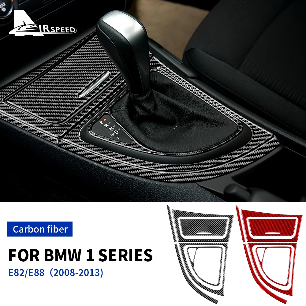 

For BMW 1 Series E81 E82 E87 E88 2008-2013 Accessories Carbon Fiber Car Gear Shift Panel Side Strip Storage Box Frame Sticker