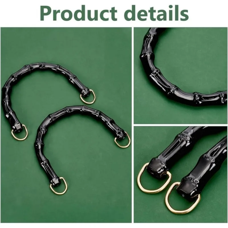 ハンドバッグハンドル プラスチック財布ハンドル U字型バッグハンドル 交換用財布ストラップ 合金Dリングクラスプ付き バッグ作り用 ショルダー