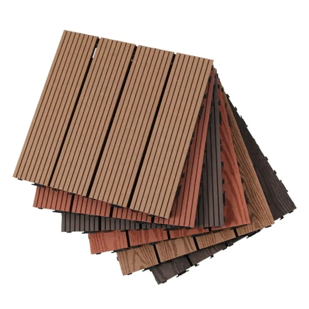 جديد مقاوم للماء في الهواء الطلق الطابق التعشيق الخشب الصلب فناء سطح السفينة البلاط DIY تركيب الذاتي رصف شرفة الطوب المناظر الطبيعية #2