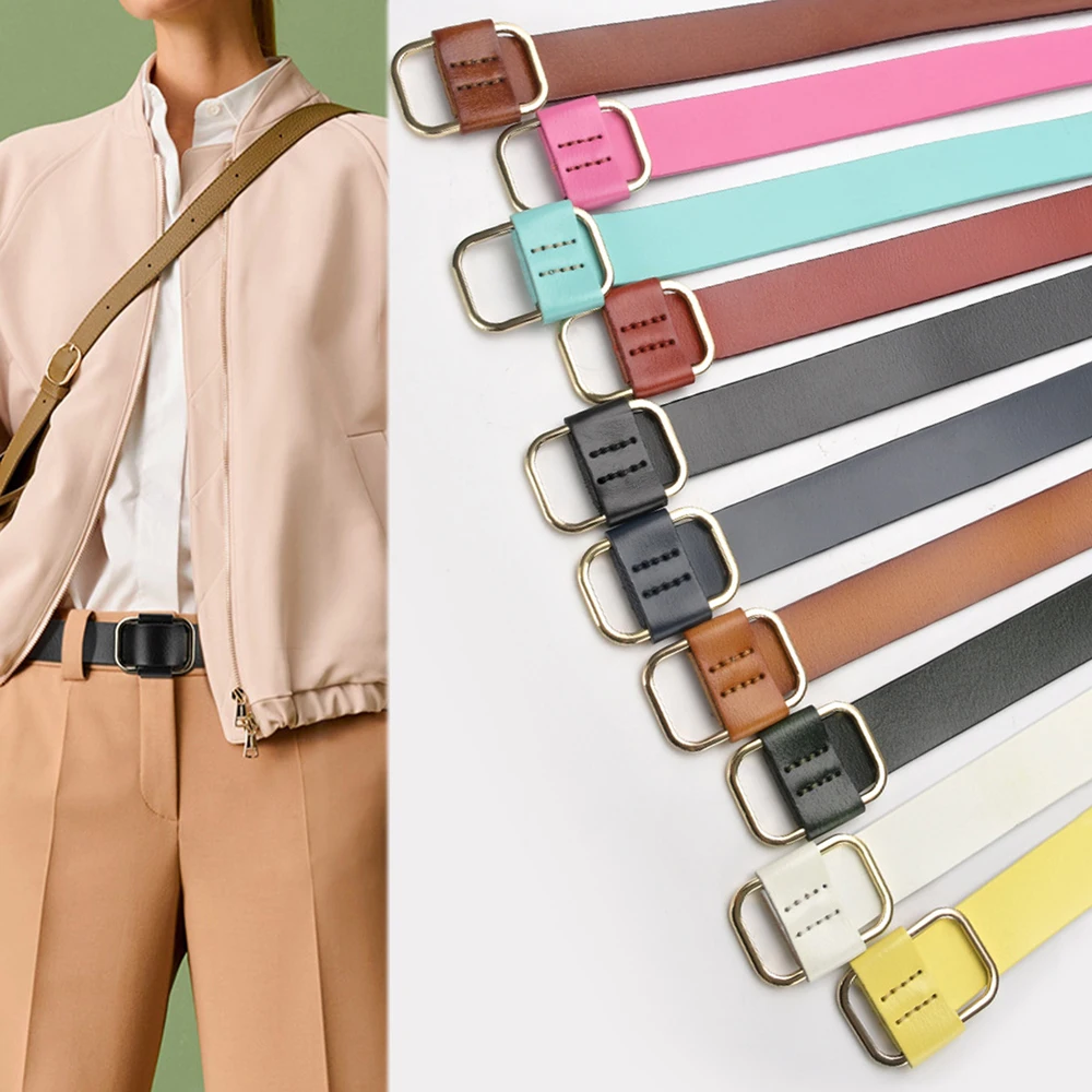 

2.8cm Women's Waistband for Jeans Vintage Casual Belt Student Versatile Leather Wide Belt Fashion Alloy Square Buckle Design