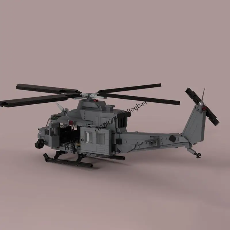 New 734Pcs Moc Military Weapons International Multirole Helicopter Model Building Blocks Technology Diy Assembly Kids Toys Gifts