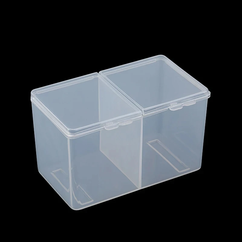 1pc Nail Storage Box Double Grille Dust Proof Belt Cover Cotton Sheet Napkin Storage Box Nail Accessories Finishing