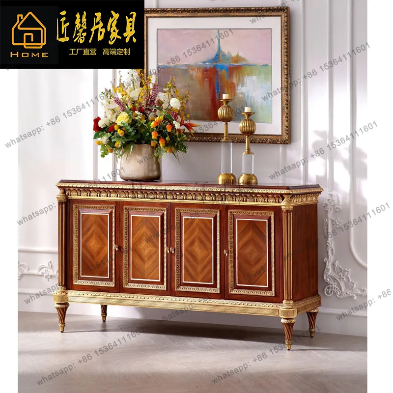English porch cabinet mahogany veneer parquet porch cabinet villa classical furniture