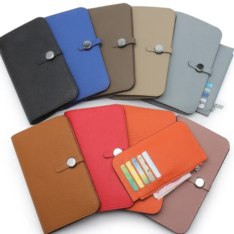 Genuine Leather Lady Purse Large Capacity Long Wallet Multi-Function Handbag Passport Holder Fashion Coin Purse