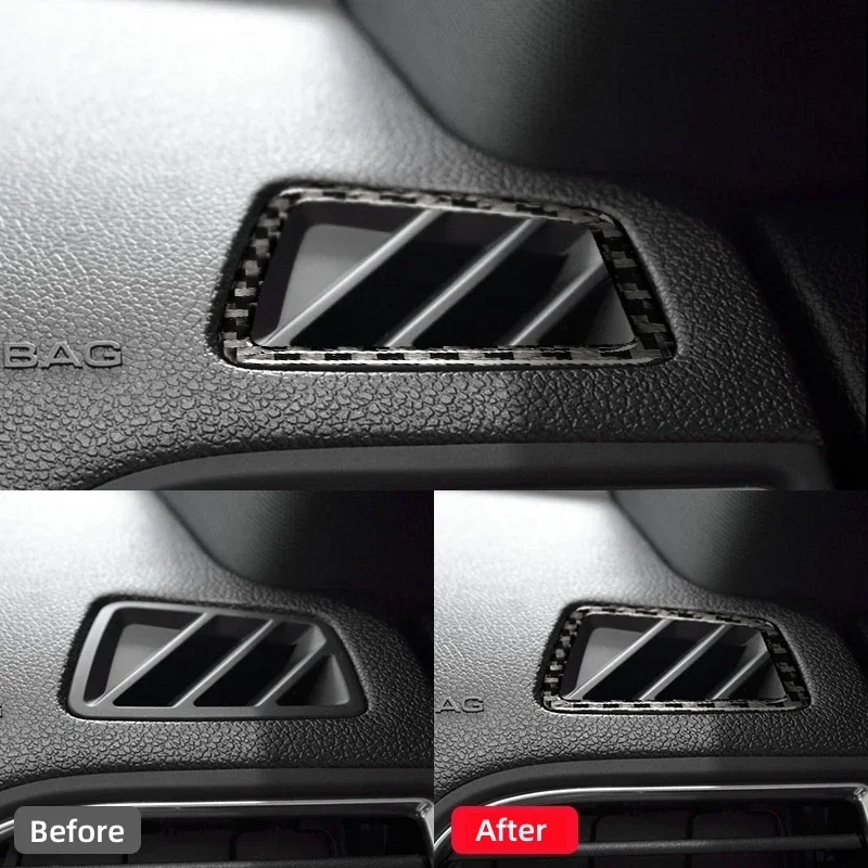 لفورد اكسبلورر 2013-2019 ألياف الكربون سيارة أداة لوحة منفذ الهواء الديكور الإطار ملصقات الكسوة الداخلية اكسسوارات السيارات #4