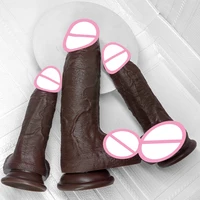 4 Sizes Realistic Soft Brown Dildo Huge Thick Fake Penis Silicone Big Cock Woman Man Masturbation Suction Cup Anal Sex Toys - Image 2