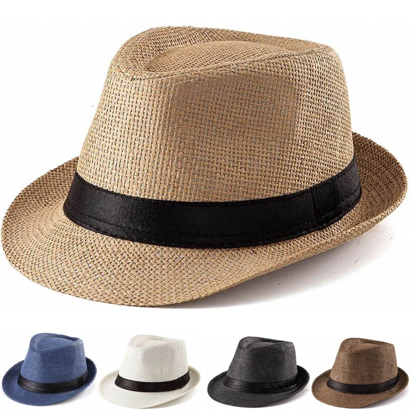 

Straw Fedora Hats Mens Fedora Hat For Man Trilby Hat Sun Hat Panama Hat Men Caps Derby Cap