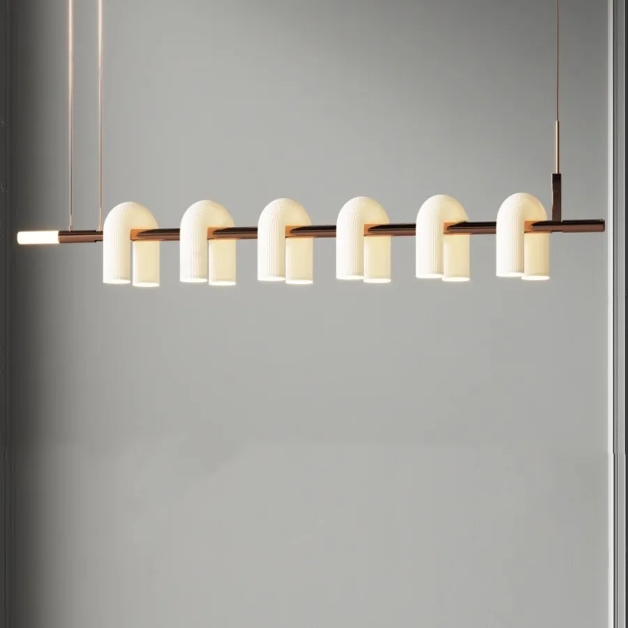 Candelabro minimalista de estilo crema francés para restaurante, diseñador moderno para luz en forma de U de sala de estar, mesa de isla, sala de