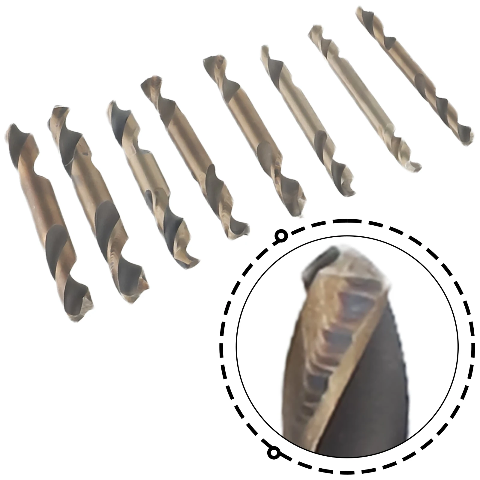 

8pcs Double Head Drill Bits Set For Wood Metal Hole Cutting 304 Stainless Steel High Speed Steel Workshop Equipment Power Tools