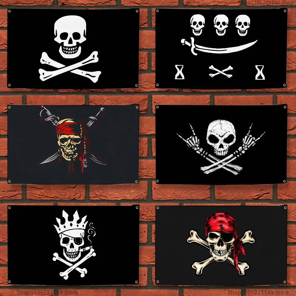 

Large Skull Pirate Flag Flag Custom Flags Wall Hanging Tapestry Outdoor Decorative flag Background Blanket