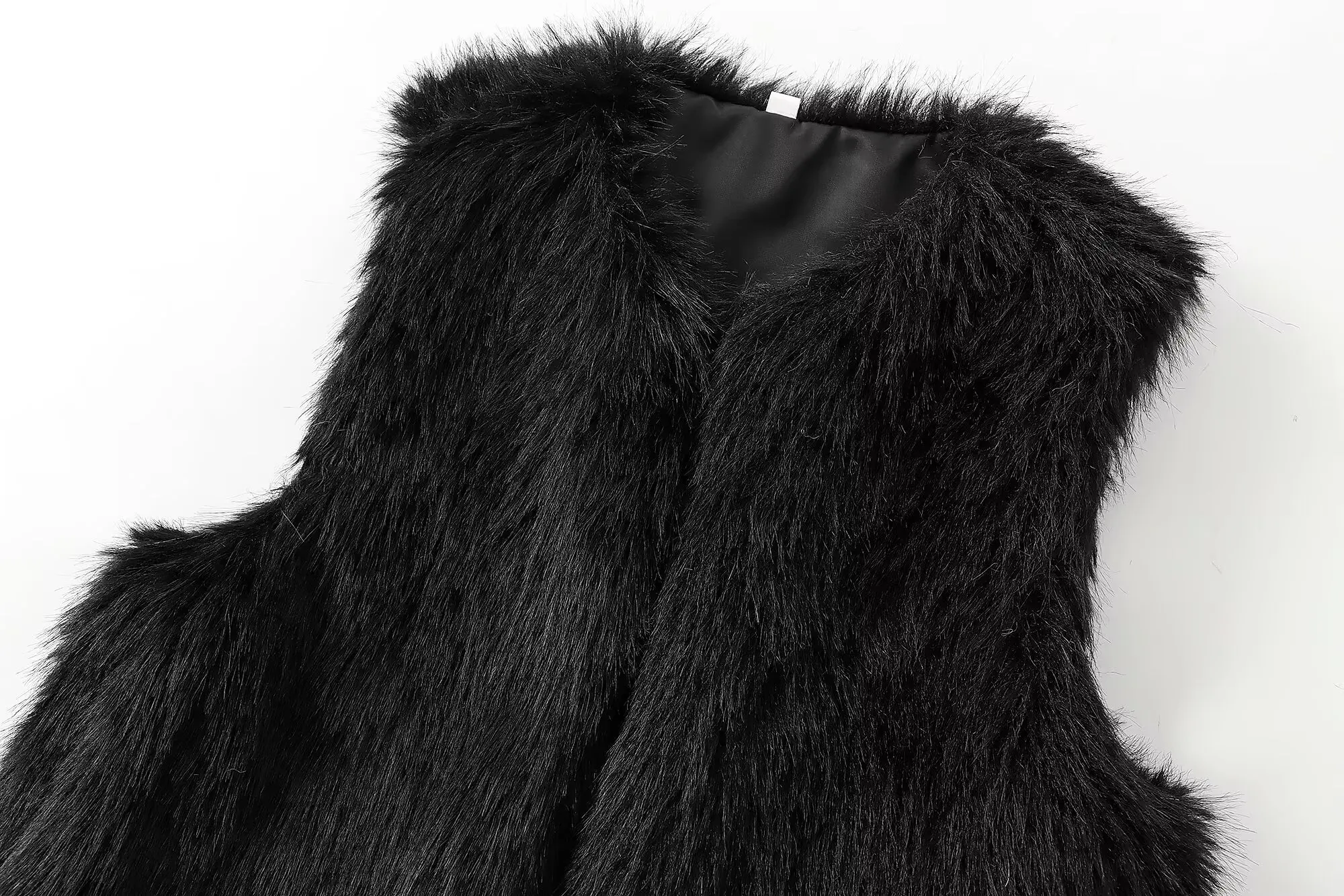 Guobioziy Women's Cardigan Vest Jacket Solid Color Coat Vest Street Style Fashion Solid Color Sleeveless Faux Fur Vest
