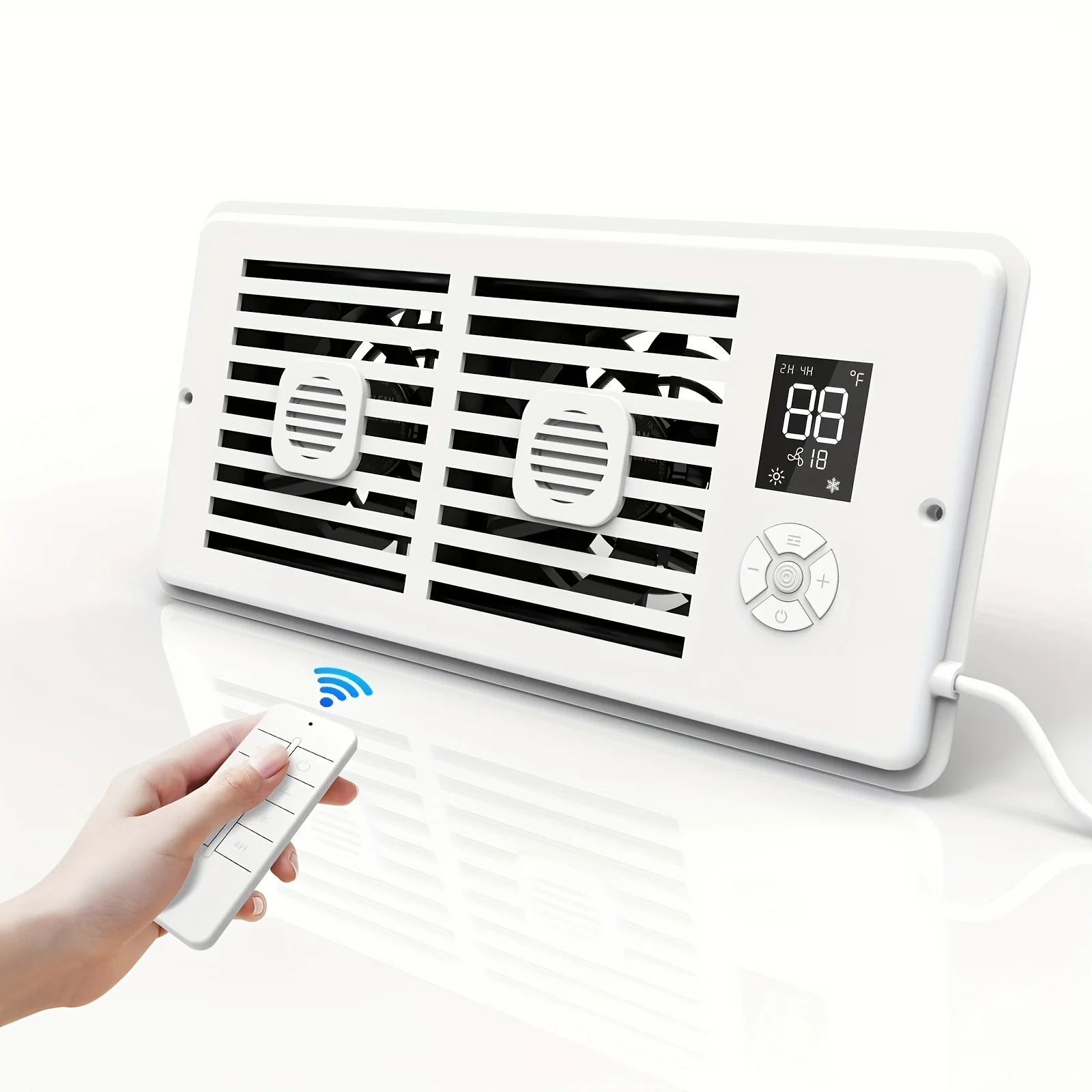مروحة صامتة منزلية ذكية معززة لقناة الروائح، معزز مروحة تهوية ذكي للتحكم في درجة الحرارة الثابتة #1